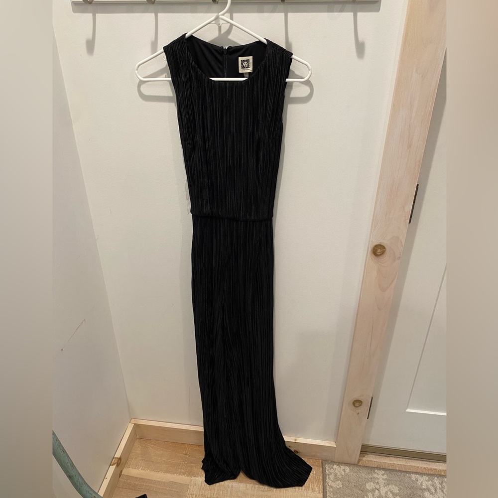 NWT Anne Klein Black Pleated Pant Jumpsuit Jumper Size 2 - Picture 2 of 8